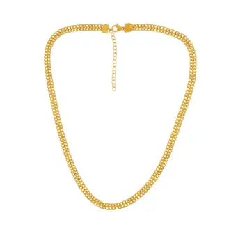 Dansk Copenhagen Passion stål forgyldt flad panser kæde - Halskæder