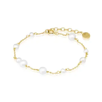 Alura Ocean sølvforgyldt armbånd med ferskvandsperler - Armbånd