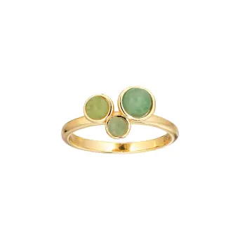 Alura Ocean sølvforgyldt ring med aventurin - Ringe