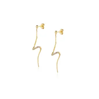 Alura Grace sølvforgyldt ørehænger med zirkonia - Øreringe