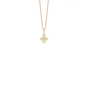 8 kt. vedhæng "Petite Clover" m. zirk. - Mads Z