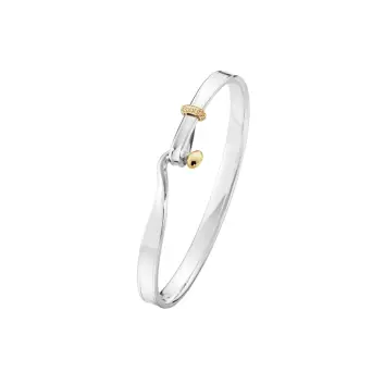 Georg Jensen Torun sølv armring med 18 kt guld og 0,08 ct diamanter - Armbånd