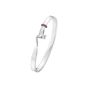 Georg Jensen Torun sølv armring med 0,08 ct pink safir - Armbånd