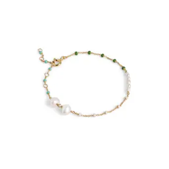 Enamel Lola Perla sølvforgyldt armbånd med ferskvandsperler - Enamel Udsalg