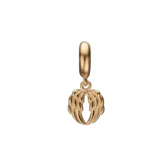 Christina Open Angel Wings sølvforgyldt charm - 4mm Charms