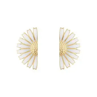 Georg Jensen DAISY halv marguerit Ørestikker forgyldt - Daisy