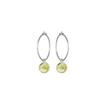 Susanne Friis Bjørner sølvforgyldt creol med citronkvarts - Susanne Friis Bjørner