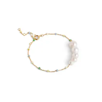 Enamel Lola Carmen Serene sølvforgyldt armbånd med ferskvandsperler - Enamel Udsalg