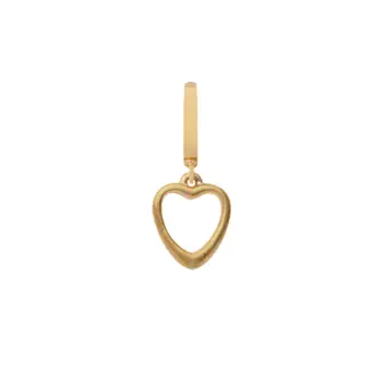 Christina Big Heart sølvforgyldt charm - 6mm Charms