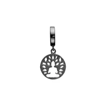 Christina Meditation sort rhodineret sølv charm - 6mm Charms