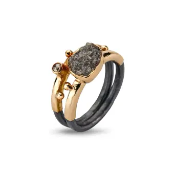 Birdie Carolina forgyldt sølv ring med diamanter - Ringe