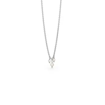 Studio Z Three drops sølv halskæde med ferskvandsperler - Studio Z Udsalg