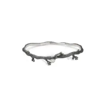 Blossom Nature Lovers sølvoxyderet armring med zirkonia - Øvrige brands Udsalg