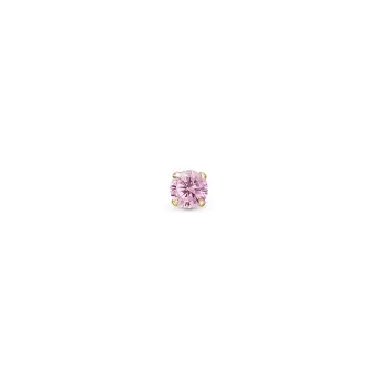 Pink CZ stud, Forgyldt sølv - Øreringe