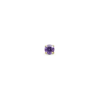 Purple amethyst CZ studs, Forgyldt sølv - Øreringe