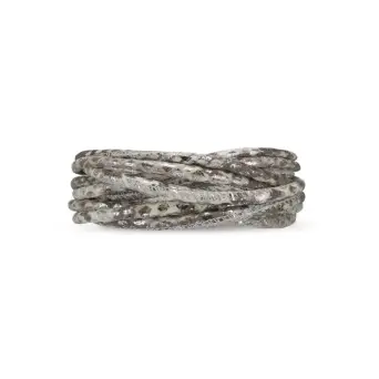 Christina 6mm Classic 3-string læderarmbånd - Snake m. Sølv lås - Armbånd