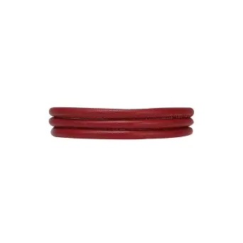 Christina Slim Red læder armbånd 4 mm med forgyldt stål lås - Armbånd