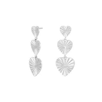 Nordahl Actor52 rhodinerede sølv ørehængere med hjerte - Nordahl Jewellery