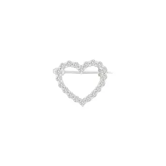 Nordahl Obinor hjerteformet sølv broche med zirkonia - Brocher