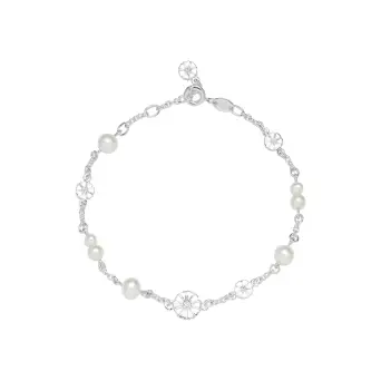 Lund Copenhagen margurit armbånd sølv med fv perler - Lund Copenhagen