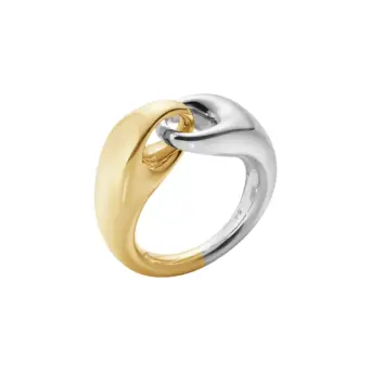 Georg Jensen Reflect link sølv / 18 kt guld ring stor - Reflect