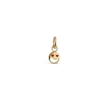 Enamel Funky Smiley sølvforgyldt charm - Charms