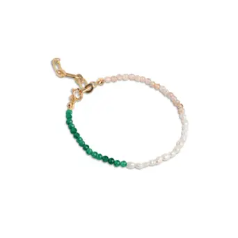 Enamel Gabriella sølvforgyldt armnånd med perler og sten - Enamel Udsalg