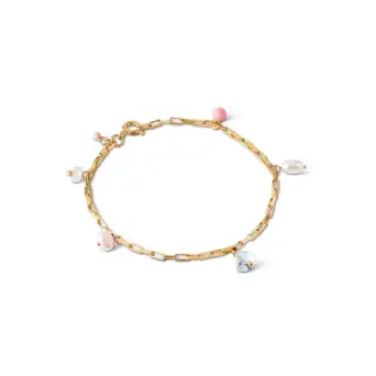 Enamel Mellow sølvforgyldt armbånd med perler - Enamel Udsalg