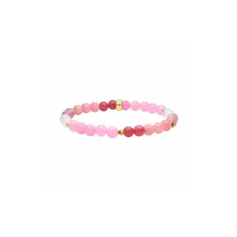 Rosaquartz, cherry quartz, lyserød spong quartz, fg. hematit 6mm armbånd - 
