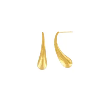 Dansk Copenhagen Passion Smooth drop forgyldte stål øreringe - 