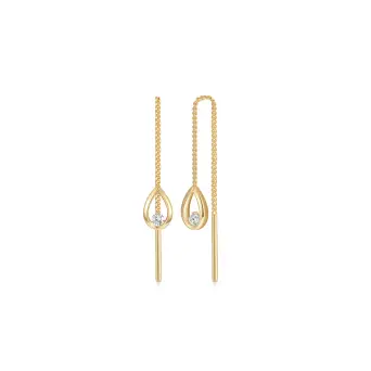 8kt ørehænger kæde dråbe og zir - Støvring design